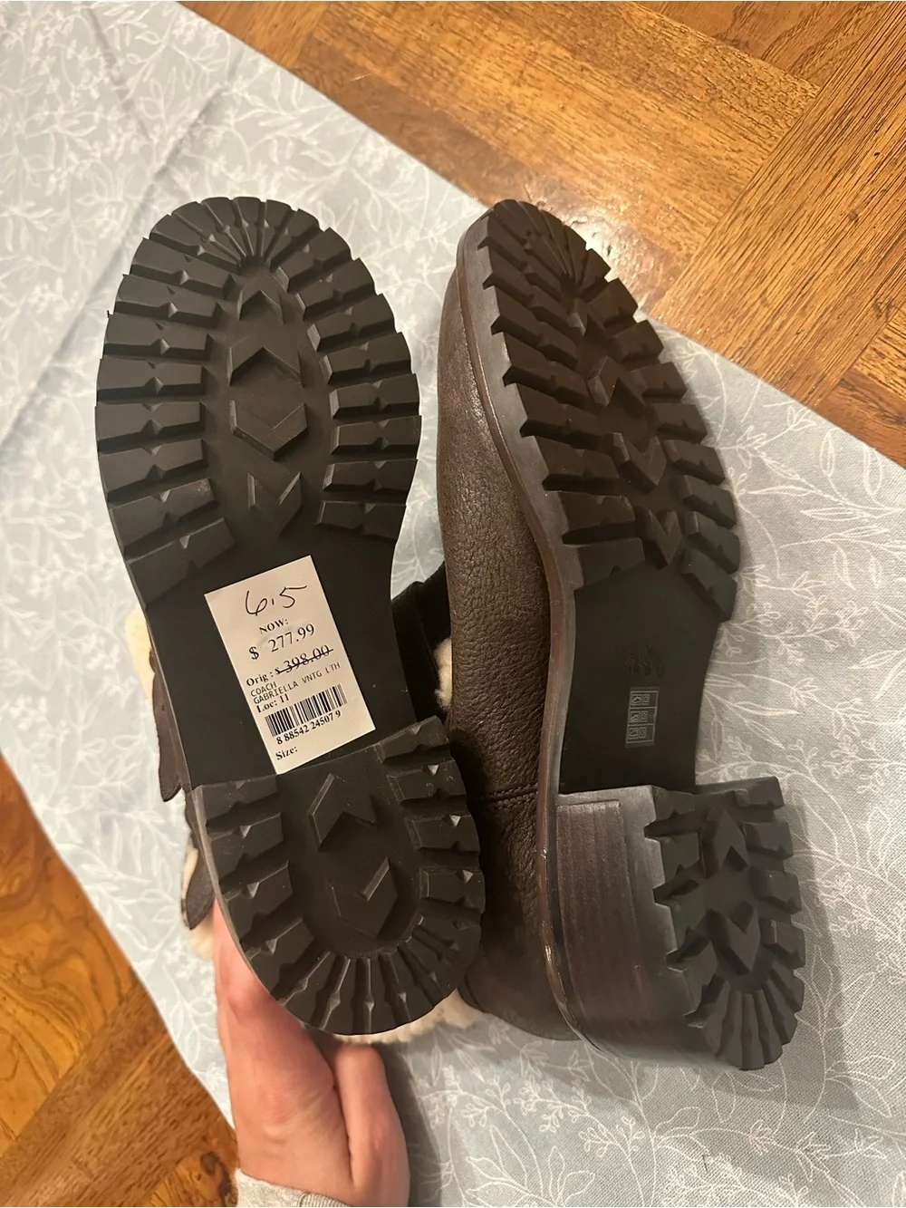 COACH Gabriella vintage leather & shearling ankle boots
